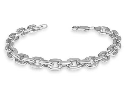 Fancy Rolo Solid Gold Handmade Bracelet , 8mm, 6.5-10 Inch