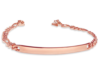 ID Figaro Solid Gold Handmade Bracelet , 5mm, 6.5-10 Inch