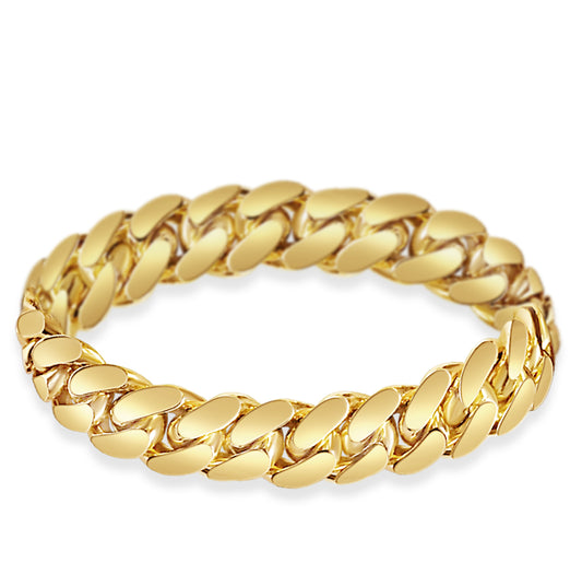 Miami Cuban Solid Gold Handmade Bracelet , 13mm, 6.5-10 Inch