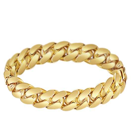 Miami Cuban Solid Gold Handmade Bracelet , 13mm, 6.5-10 Inch