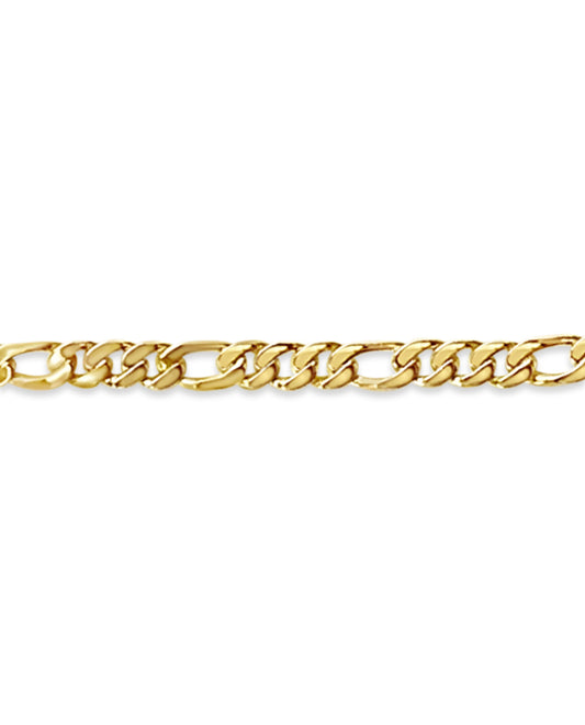 Figaro Solid Gold Handmade Bracelet , 7mm, 6.5-10 Inch