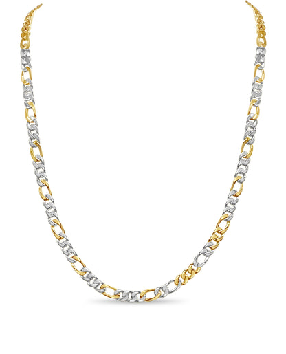 Figaro Solid Gold Handmade Necklace , 7mm, 16-30 Inch