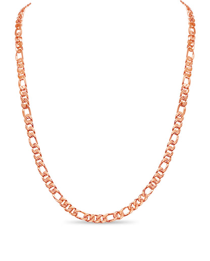 Figaro Solid Gold Handmade Necklace , 7mm, 16-30 Inch