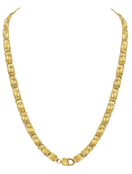 Tiger Eye Solid Gold Handmade Necklace , 9mm, 16-30 Inch