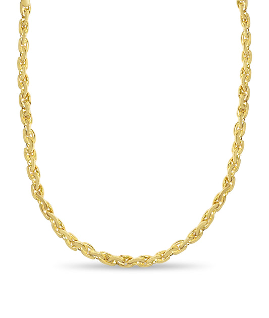 18k Solid Yellow Gold Handmade 7mm Infinity Link Necklace, 30", Approx 117g