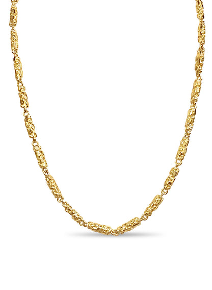 Nugget Solid Gold Handmade Necklace , 5mm, 16-30 Inch