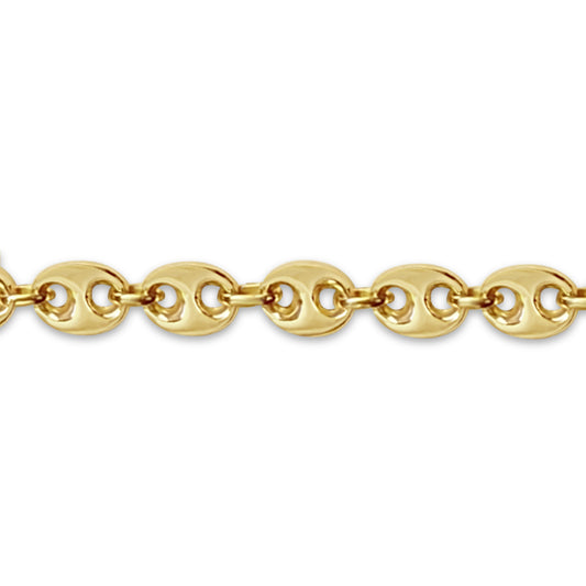Mariner Solid Gold Handmade Bracelet , 11mm, 6.5-10 Inch