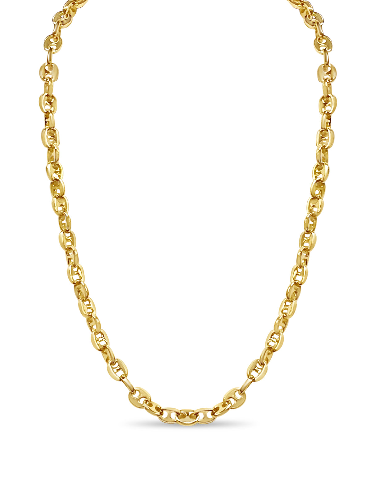 Anchor Mariner Solid Gold Handmade Necklace , 9mm, 16-30 Inch