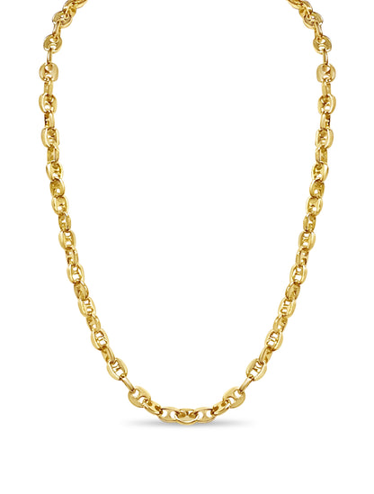 Anchor Mariner Solid Gold Handmade Necklace , 9mm, 16-30 Inch