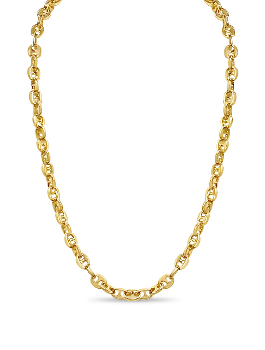 Anchor Mariner Solid Gold Handmade Necklace , 9mm, 16-30 Inch