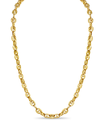 Anchor Mariner Solid Gold Handmade Necklace , 9mm, 16-30 Inch