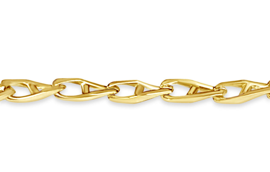 Anchor Mariner Solid Gold Handmade Bracelet , 4mm, 6.5-10 Inch