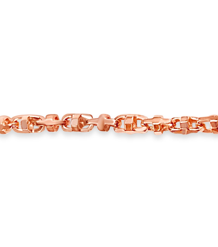 Fancy Rolo Solid Gold Handmade Bracelet , 6mm, 6.5-10 Inch