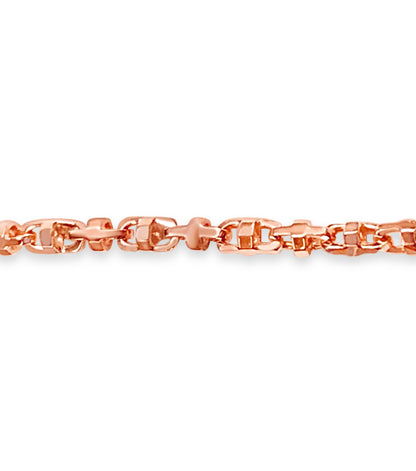 Fancy Rolo Solid Gold Handmade Bracelet , 6mm, 6.5-10 Inch