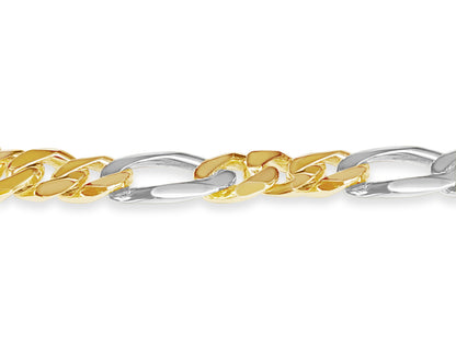 Figaro Solid Gold Handmade Necklace , 12mm, 16-30 Inch