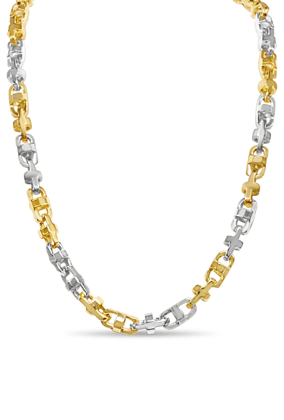 Fancy Rolo Solid Gold Handmade Necklace , 6mm, 16-30 Inch