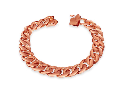 Curb Solid Gold Handmade Bracelet , 10mm, 6.5-10 Inch