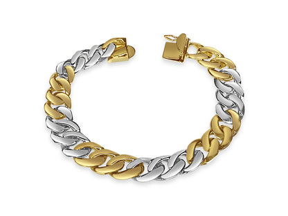 Curb Solid Gold Handmade Bracelet , 10mm, 6.5-10 Inch