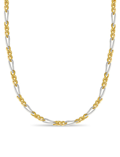 Figaro Solid Gold Handmade Necklace , 7mm, 16-30 Inch