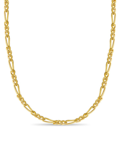 18k Solid Yellow Gold Handmade 7mm Figaro Link Necklace, 30", Approx 99g