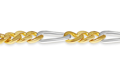 Figaro Solid Gold Handmade Necklace , 7mm, 16-30 Inch