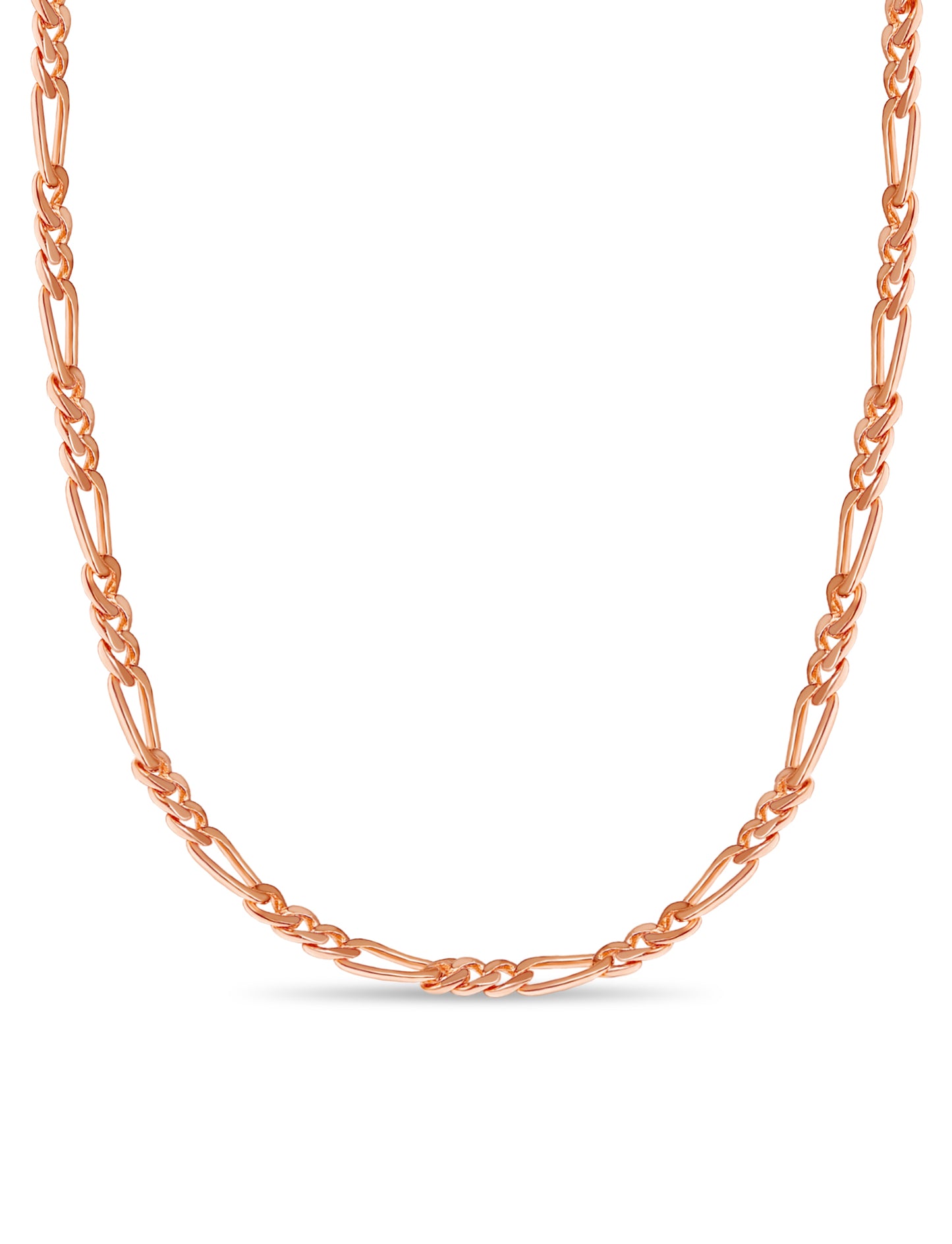 Figaro Solid Gold Handmade Necklace , 7mm, 16-30 Inch