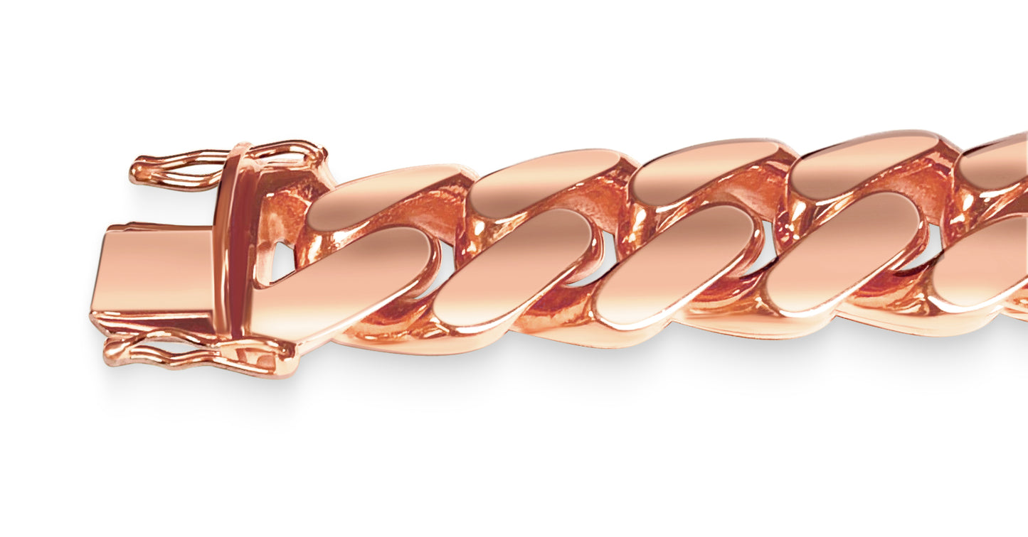 Miami Cuban Solid Gold Handmade Bracelet , 18mm, 6.5-10 Inch
