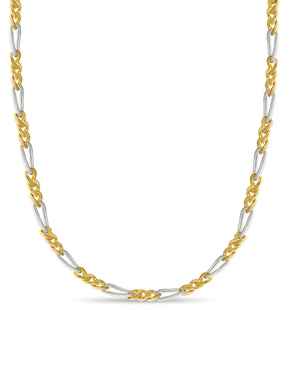 18k Solid Yellow Gold Handmade 7mm Figaro Link Necklace, 30", Approx 99g