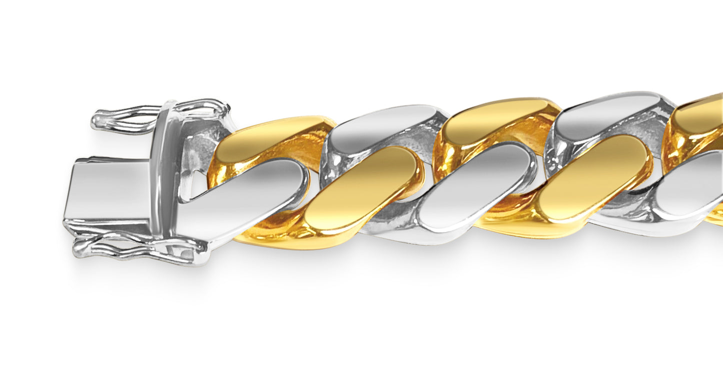Miami Cuban Solid Gold Handmade Bracelet , 18mm, 6.5-10 Inch