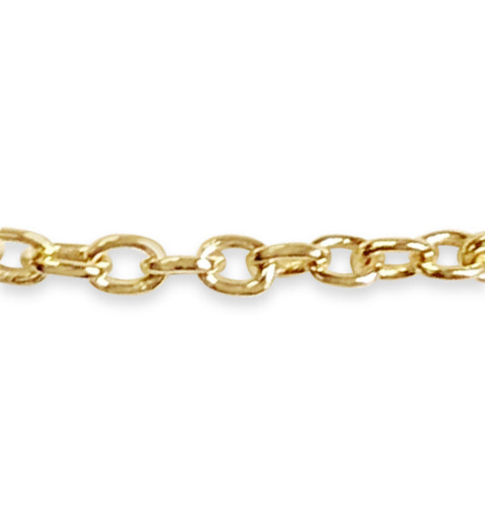 Fancy Rolo Solid Gold Handmade Bracelet , 6mm, 6.5-10 Inch