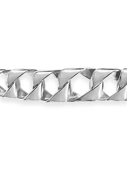 Curb Solid Gold Handmade Bracelet , 11mm, 6.5-10 Inch