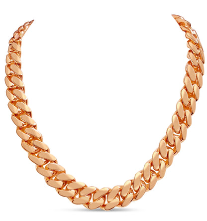 Miami Cuban Solid Gold Handmade Necklace , 16mm, 16-30 Inch