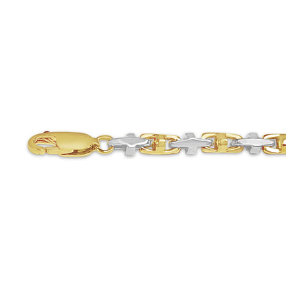 Anchor Mariner Solid Gold Handmade Bracelet , 4mm, 6.5-10 Inch