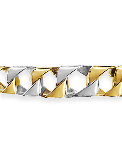 Curb Solid Gold Handmade Bracelet , 11mm, 6.5-10 Inch