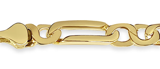 Figaro Infinity Solid Gold Handmade Bracelet , 6mm, 6.5-10 Inch