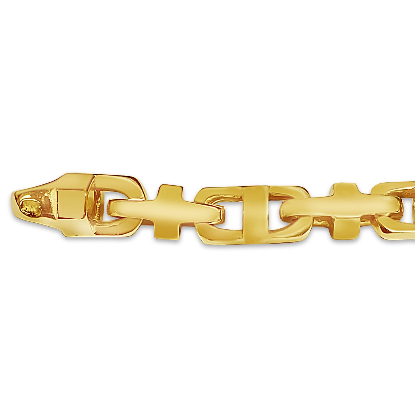Anchor Mariner Solid Gold Handmade Bracelet , 7mm, 6.5-10 Inch