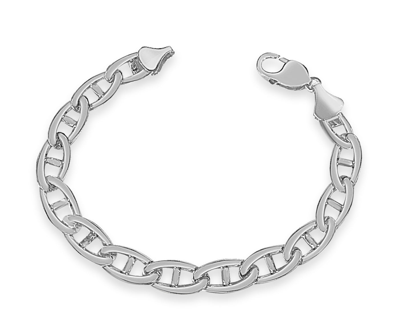 Anchor Mariner Solid Gold Handmade Bracelet , 9mm, 6.5-10 Inch