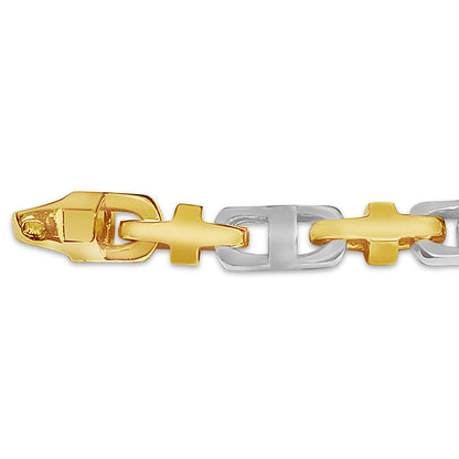 Anchor Mariner Solid Gold Handmade Bracelet , 7mm, 6.5-10 Inch