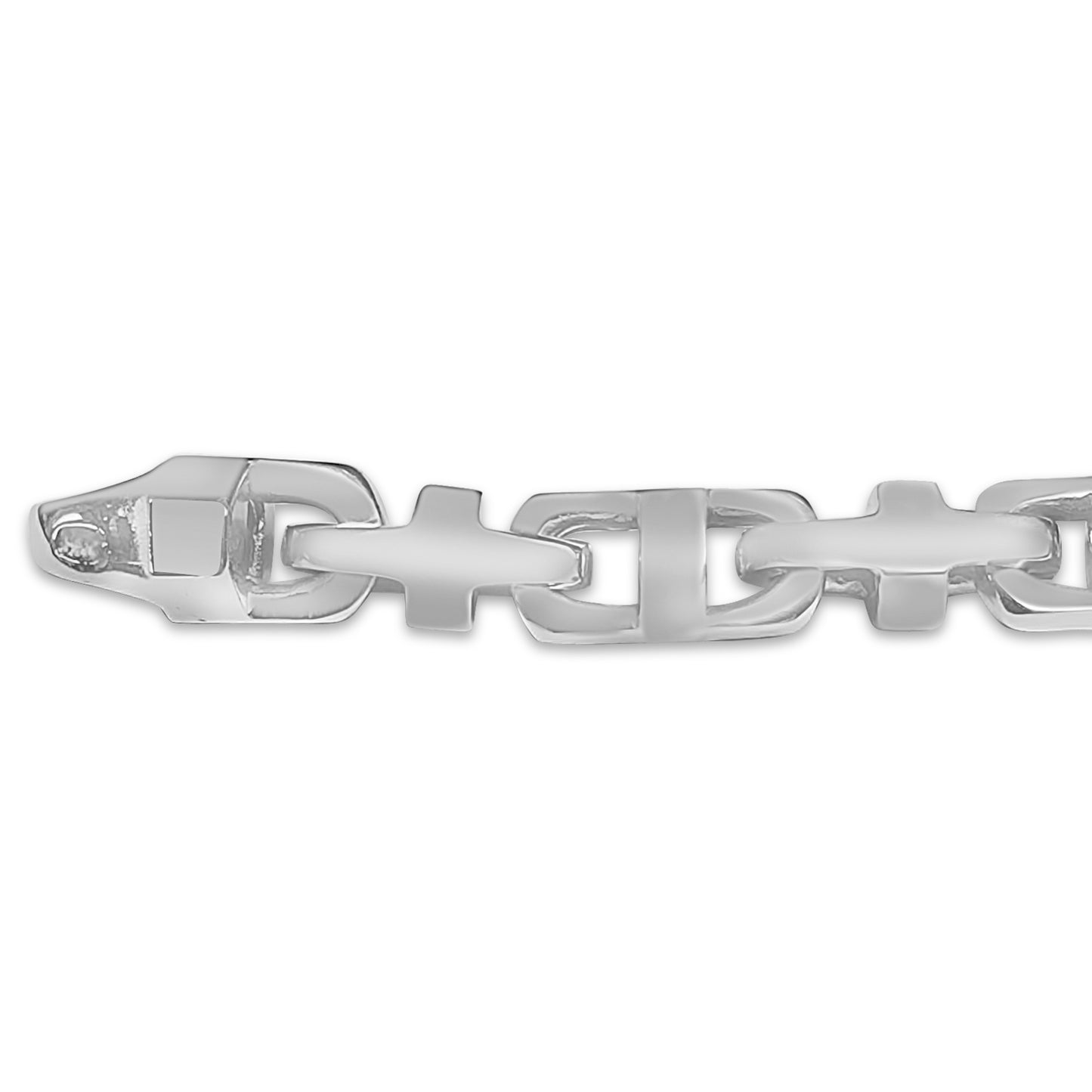 Anchor Mariner Solid Gold Handmade Bracelet , 7mm, 6.5-10 Inch