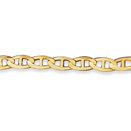 Anchor Mariner Solid Gold Handmade Bracelet , 6mm, 6.5-10 Inch