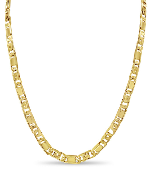 Tiger Eye & Bar Solid Gold Handmade Necklace , 11mm, 16-30 Inch