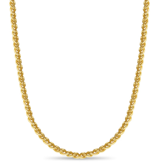 Curb Solid Gold Handmade Necklace , 8mm, 16-30 Inch