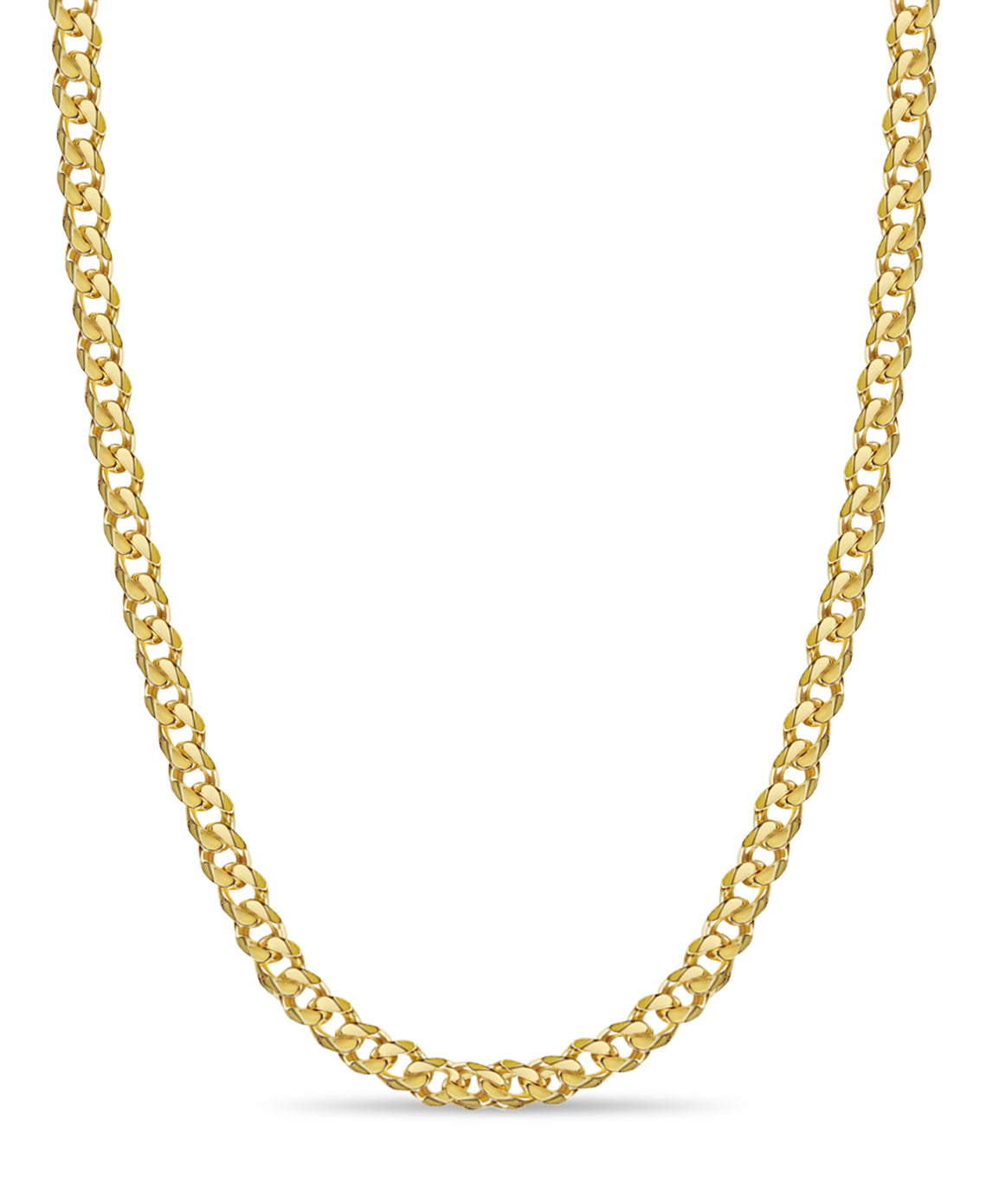 Curb Solid Gold Handmade Necklace , 11mm, 16-30 Inch