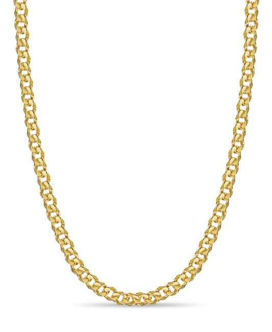 Curb Solid Gold Handmade Necklace , 11mm, 16-30 Inch