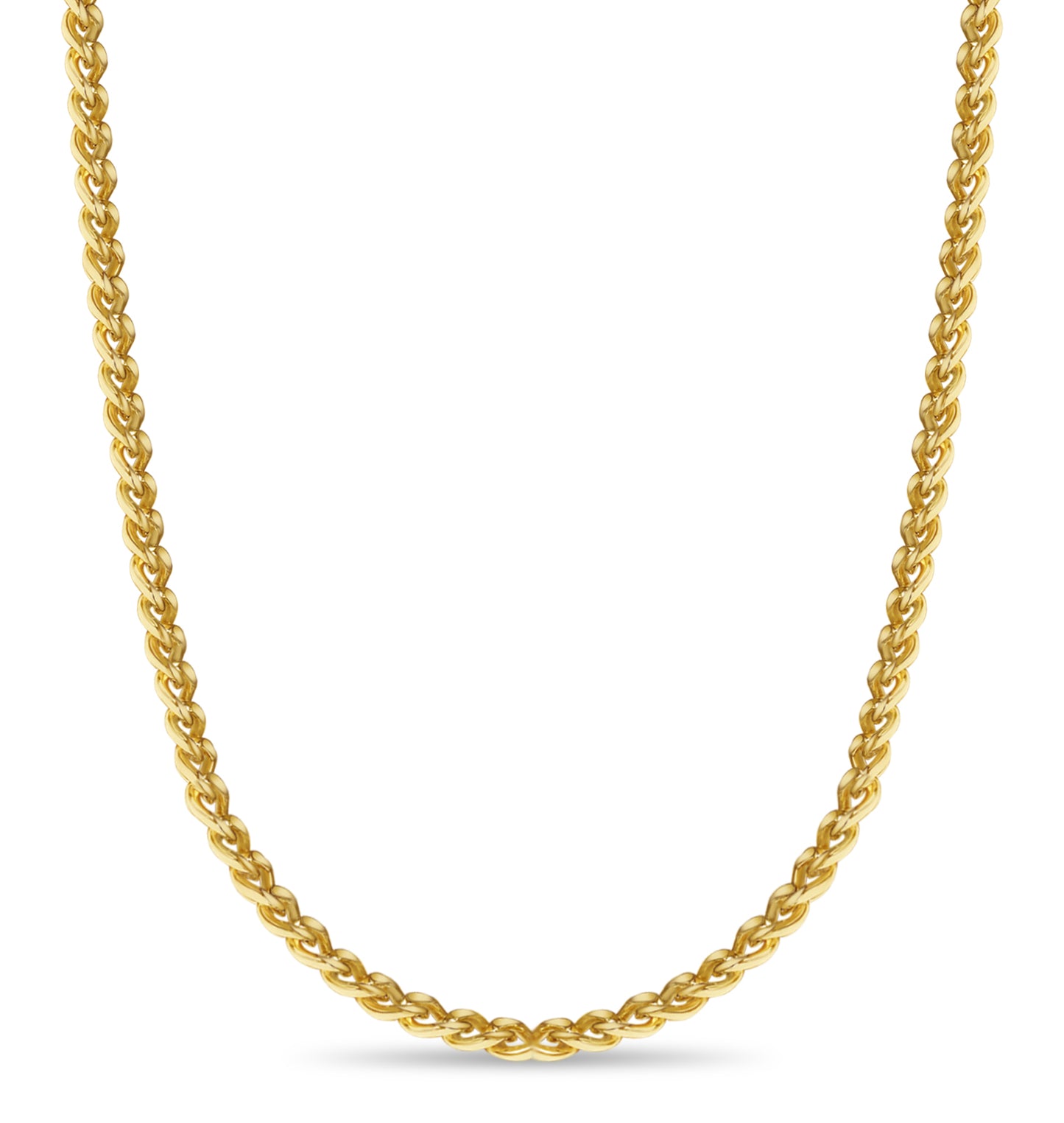 Curb Solid Gold Handmade Necklace , 8mm, 16-30 Inch