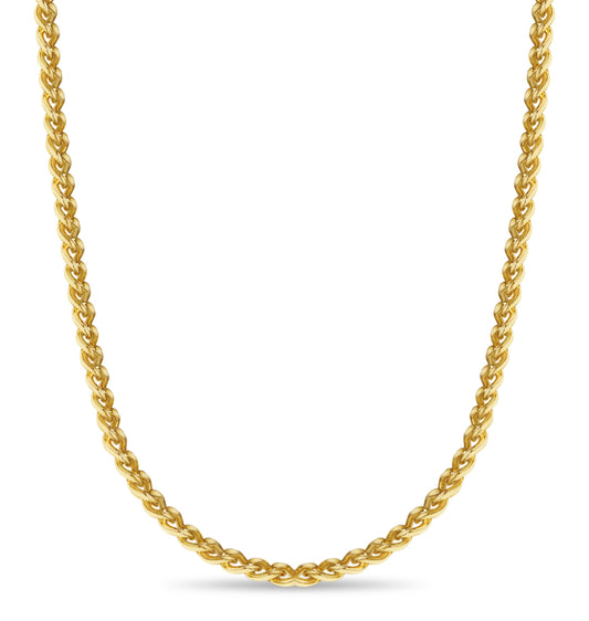 Curb Solid Gold Handmade Necklace , 8mm, 16-30 Inch