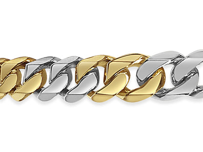Curb Solid Gold Handmade Bracelet , 11mm, 6.5-10 Inch