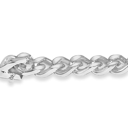 Curb Solid Gold Handmade Bracelet , 8mm, 6.5-10 Inch