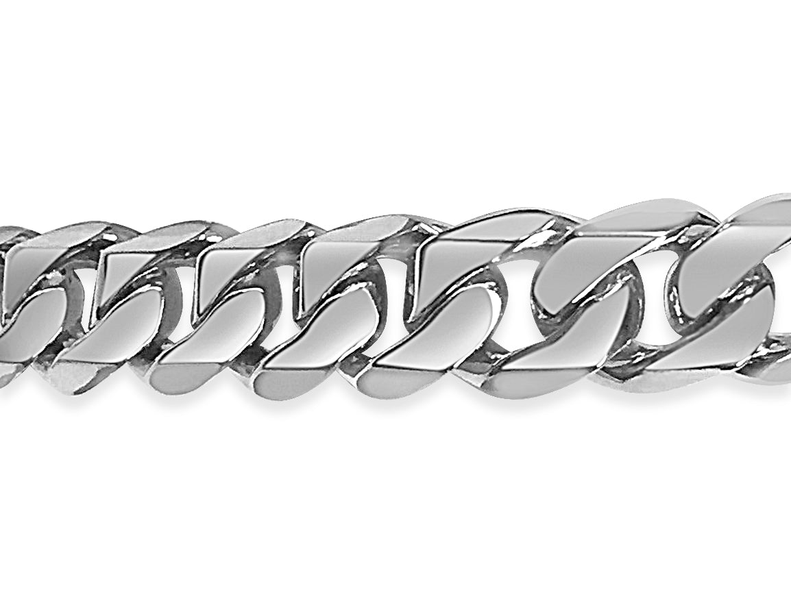Curb Solid Gold Handmade Bracelet , 11mm, 6.5-10 Inch