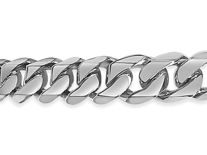 Curb Solid Gold Handmade Bracelet , 11mm, 6.5-10 Inch
